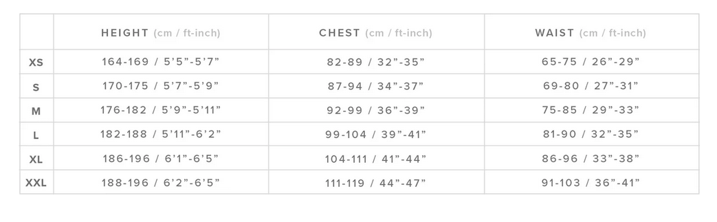 MYSTIC TECHNICAL JACKET 24 0 Size Chart